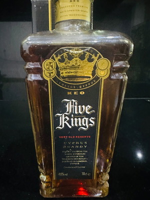 KEO Five Kings Very Old Reserve Cyprus Brandy collectible like new