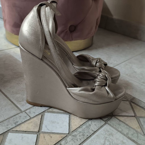 Golden leather platforms Fardoulis size 37