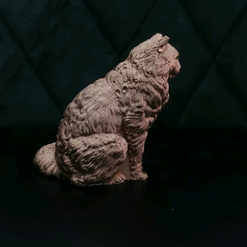 Plaster cat figurine new in gold color