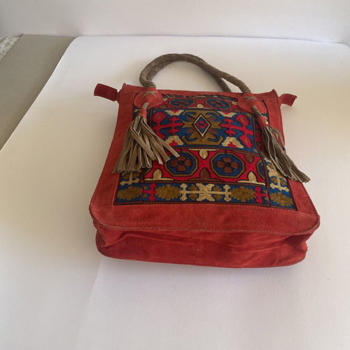 Ada Kamara women's suede handbag like new, red