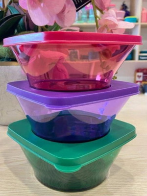 Tupperware κρυστάλλινο μπωλ 600 ml με αεροστεγές καπάκι