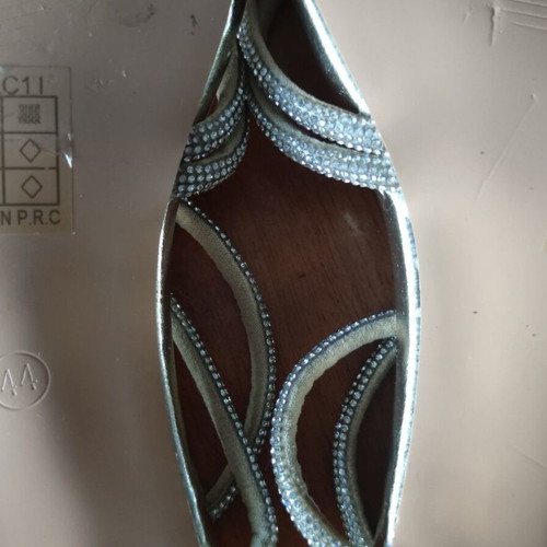ZAPATOS gold sandals size 44 used with rhinestones