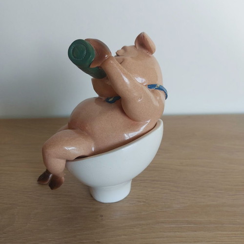 Decorative pig figurine like new, 15 cm height