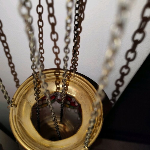 Hanging lamp new with mechanism and fusing glass