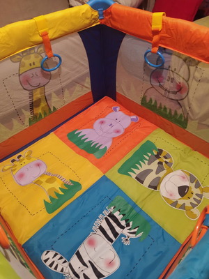 Playpen used with mattress and ELC baby gym