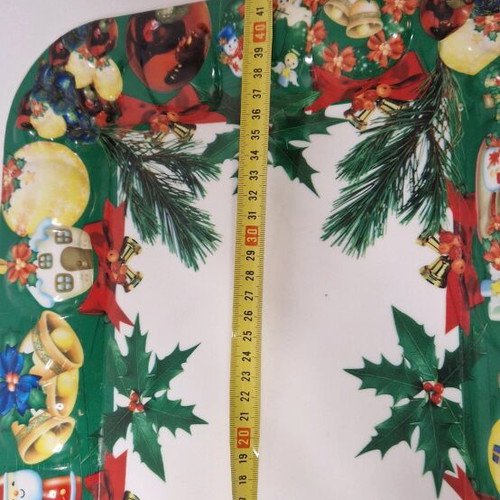 Vintage Christmas tray used, plastic 42×31cm