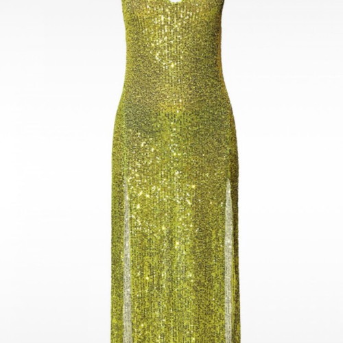 AGGI by Halewski Maxi Sequin Dress new, green-yellow