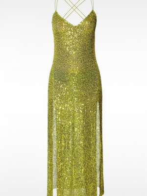 AGGI by Halewski Maxi Sequin Dress new, green-yellow