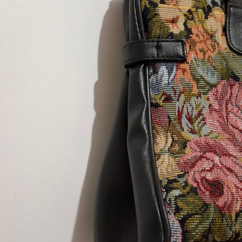 Floral Tapestry Tote Handbag used, multicolor, 33x22x10cm