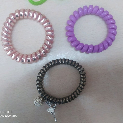 Elastic coil hair ties new, pack of 5 pieces