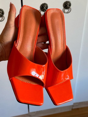 Orange platform sandals new, size 39