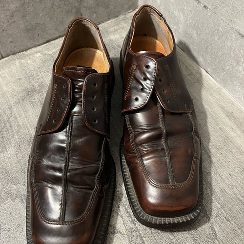 Men's classic leather shoes used, brown, size 42