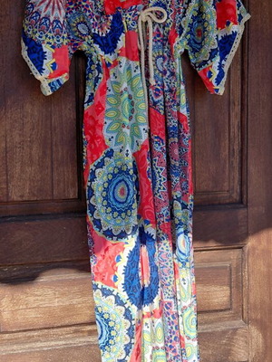 Maxi Boho Kaftan Dress Gianni Rodini like new, multicolor, viscose