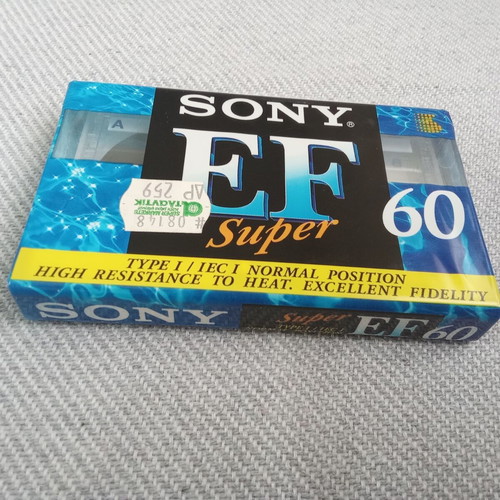 Συλλεκτική κασέτα ήχου Sony EF 60 minutes audio tape καινούργιο, δεκαετίας 1980