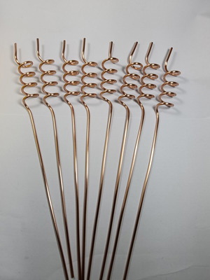 Copper spiral antennas pack of 8 for plant growth and electro-cultivation