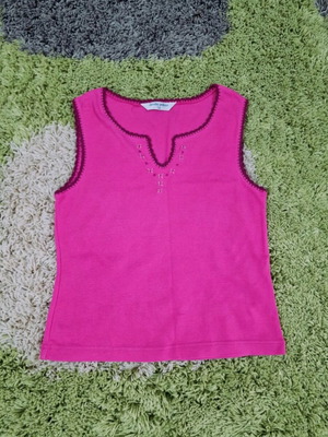 Dorothy Perkins Pink Cotton Embroidered Women Top Size M like new