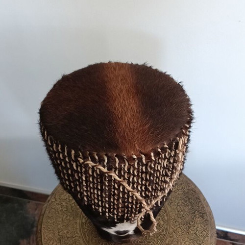 Tarambuka new African drum with natural animal skin and wooden body