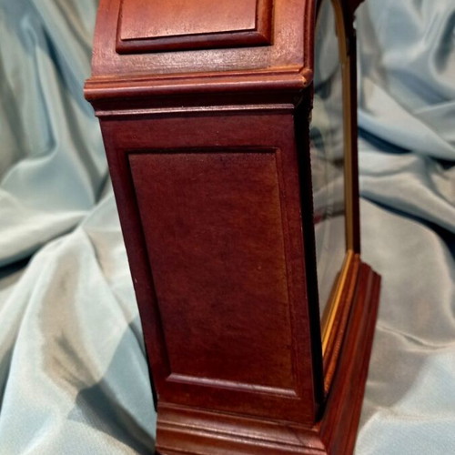 Wooden vintage desk clock with floral dial like new