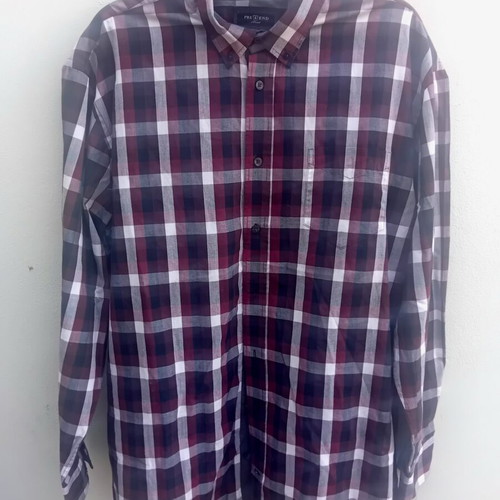 Pre End checked shirt XXL like new, black and red