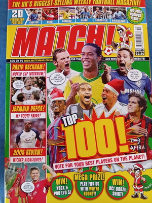 Match Football Magazine issue 13-26/12/2006 like new with Rooney poster