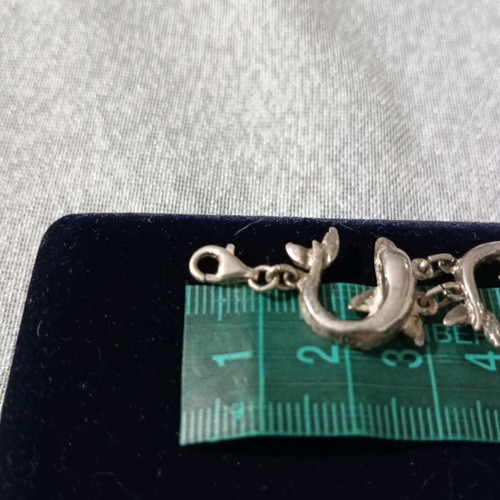 Silver 925 bracelet with dolphins new, silver color