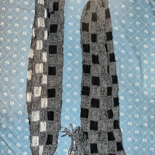 Black and white scarf new