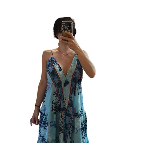 Multifunctional Indian dress new, blue and turquoise, one size