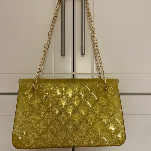 Yellow shoulder bag with glitter like new