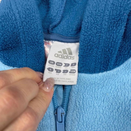 Adidas vintage kids fleece jacket hooded boys size 104