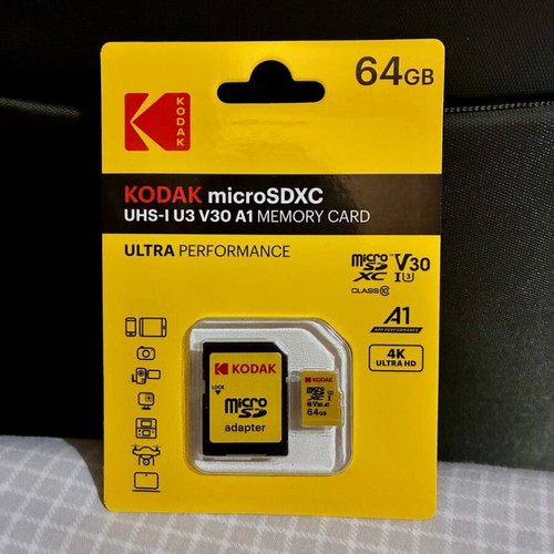 Kodak microSDXC 64GB UHS-1 U3 V30 A1 Ultra Performance κάρτα μνήμης νέα με αντάπτορα