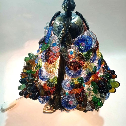 Παλιά επιτραπέζια λάμπα Murano Art Glass ιταλικής τέχνης δεκαετίας '50 σε άριστη κατάσταση