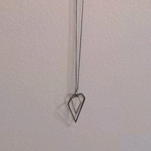 Geometric Silver Necklace 925 with Oxidized Chain like new
