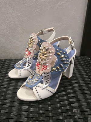 Albano heels size 37, like new, blue leather shoes