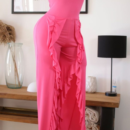 Flamenco style one-piece swimsuit pink new