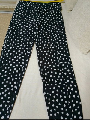 Mango women's summer pants like new, black with white patterns