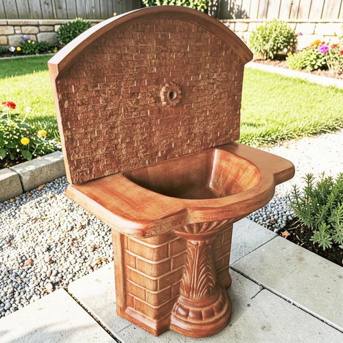 Concrete garden sink Veselina new, beige and brown