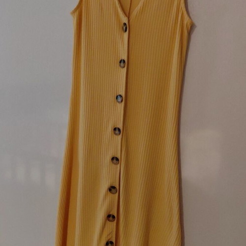 Only rib dress like new, banana yellow, size S