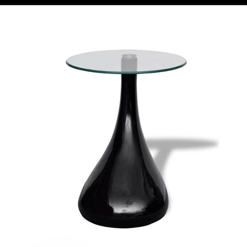 Black Tear Coffee Table with Glass, like new