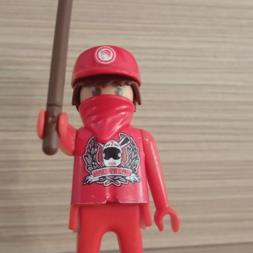 Playmobil Olympiacos Fan Figure like new with team flag