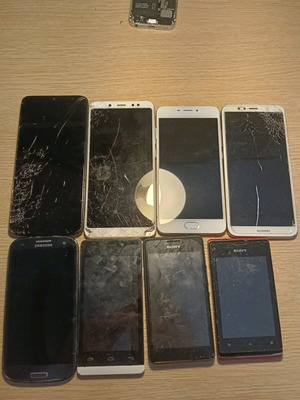 Mobile phones used, pack of 8 for parts, Xiaomi Redmi Note 8 Pro, Meizu