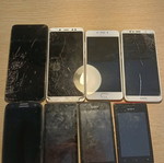 Mobile phones used, pack of 8 for parts, Xiaomi Redmi Note 8 Pro, Meizu