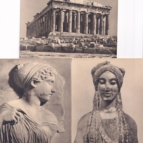 Acropolis postcards used, pack of 7, DDR East Germany