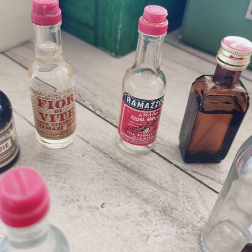 Miniature liquor bottles used, set of 21
