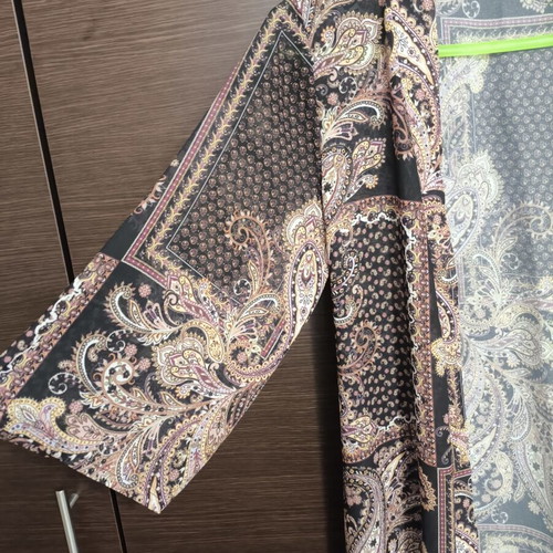 Long kimono caftan with paisley print like new, multicolor