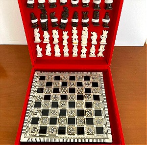 Σκακιέρα με χειροποίητα πιόνια Αιγυπτιακά