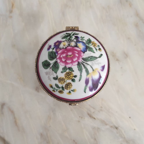 Vintage Limoge porcelain jewelry box used