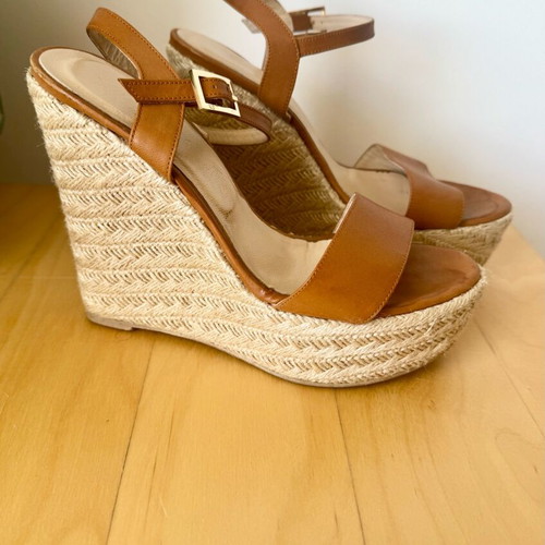 KEM espadrille wedge sandals size 38, like new, brown
