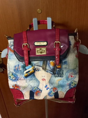 Nicole Lee USA backpack like new, red and pink
