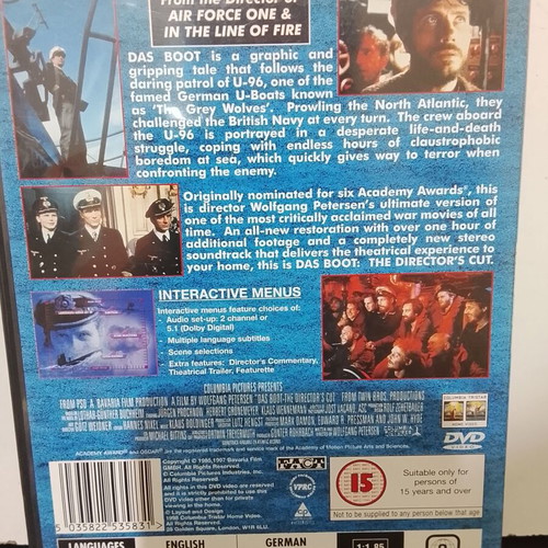 Das Boot Director's Cut DVD used, English subtitles