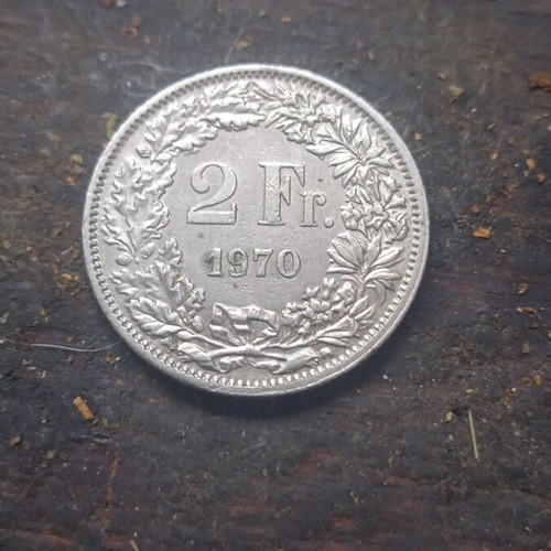 Switzerland 2 francs 1970 coin like new
